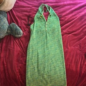 Green Halter Neck Dress